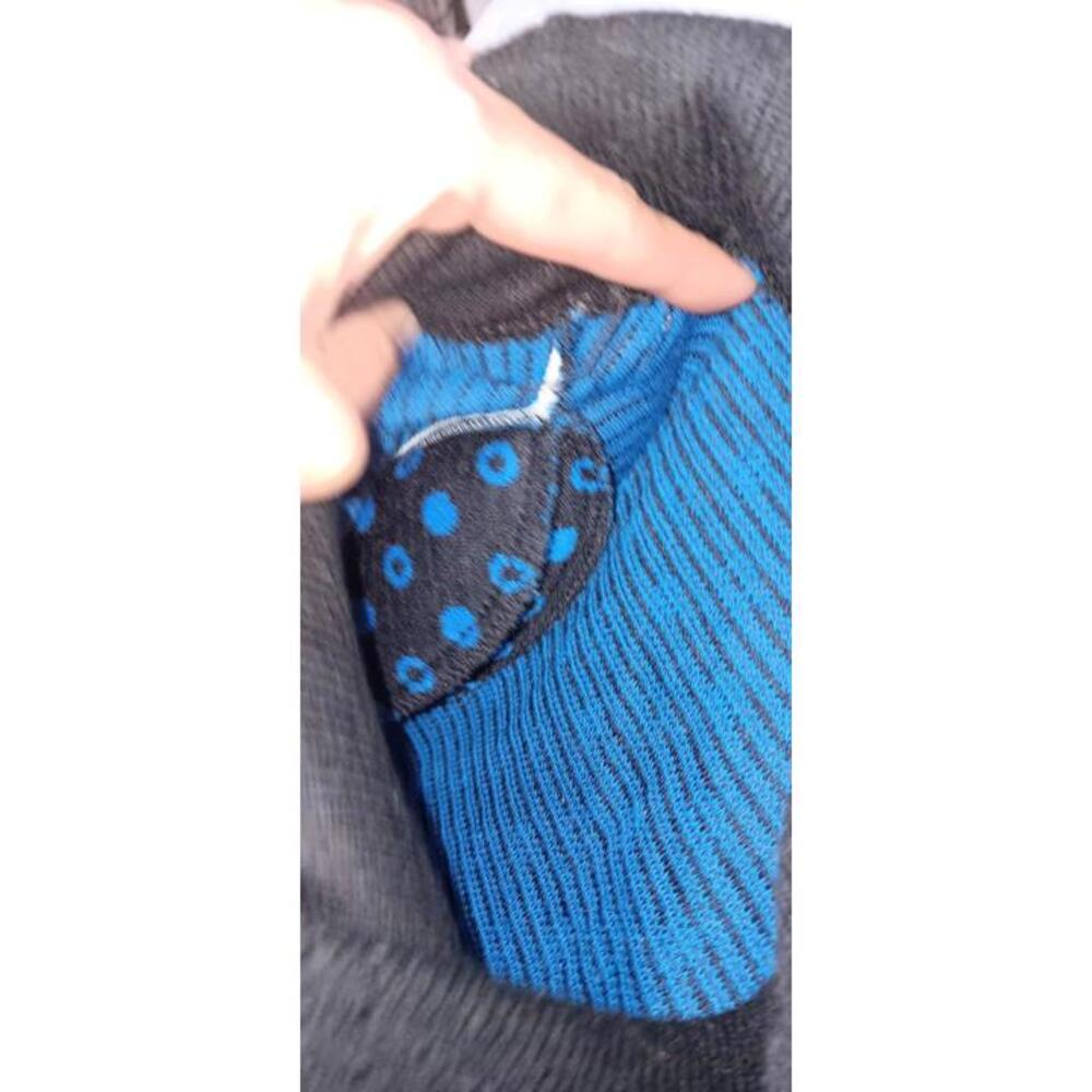 Bobbie Brooks Sweater Womens Size Medium Black Blue Dots Padded Shoulders - Picture 9 of 12